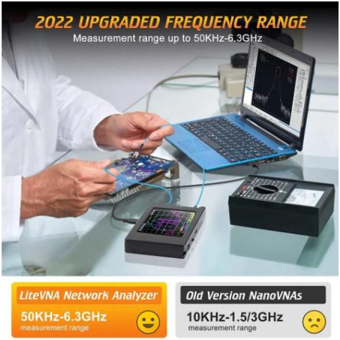 Новейший анализатор спектра NanoVNA LiteVNA 50 кГц-6,3 ГГц, векторный сетевой анализатор, антенный анализатор, поддержка хранения данных, LiteVNA 64