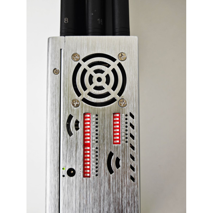 Потужна портативна глушилка сигналів мобільного зв'язку для кабінету, в автомобіль «PREDATOR-24» (2G/3G/4G/5G/GSM/DCS/GPS L1-L5/RC 315, 433-434, 868/WI-Fi 2.4G 5.2G 5.8G/PCS/UFH/CDMA/VHF/LOJACK) 24 Вт