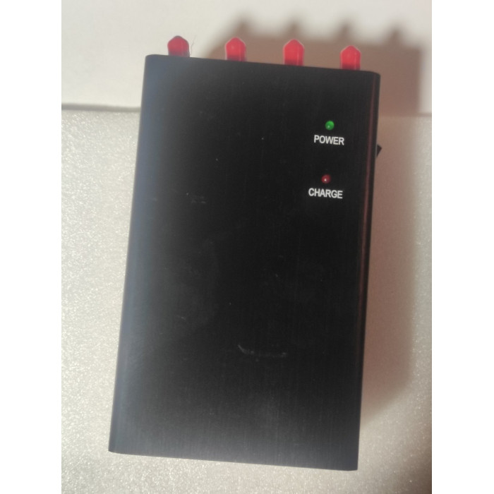 Портативна глушилка мобільного зв'язку та інтернету 4 Вт / GSM, DCS, 2G, 3G, 4G, GPS, ГЛОНАСС, WIFI, Bluetooth / 8 каналів з акумулятором