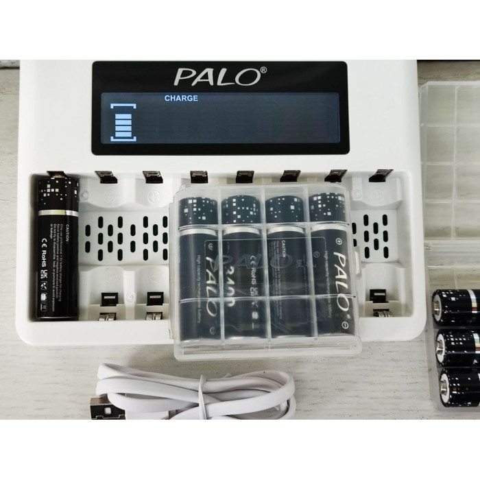 Зарядний пристрій PALO для фотопасток + 8 АКБ