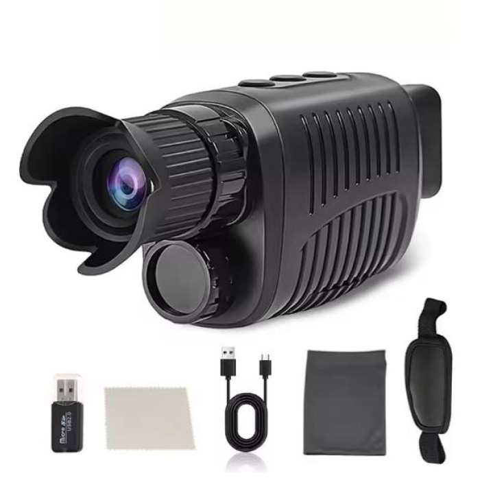 HD Монокулярний прилад нічного бачення з інфрачервоним 5-кратним цифровим зумом, мисливський телескоп для зовнішньої зйомки, повна темрява, 300 м, дальній телескоп