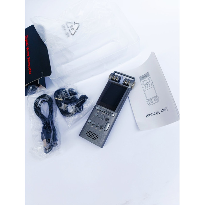 Професійний цифровий диктофон із записом голосу, USB, не зупинка, 100 годин, ПК, 1536 кбіт/с, зовнішній мікрофон, 16 ГБ REDU 2025