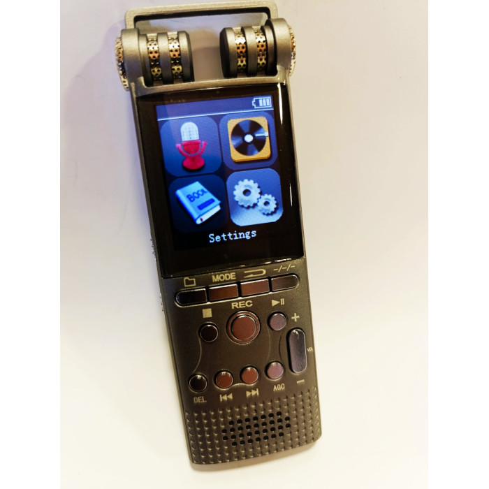 Професійний цифровий диктофон із записом голосу, USB, не зупинка, 100 годин, ПК, 1536 кбіт/с, зовнішній мікрофон, 16 ГБ REDU 2025