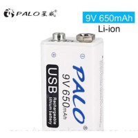 Акумулятор Крона 9В 650mAh PALO Li-Ion (6F22) заряджання micro-USB