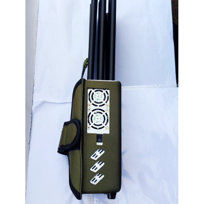 Потужна переносна глушилка сигналів мобільного зв'язку для офісу, в автомобіль «PREDATOR-28» (2G/3G/4G/5G/GSM/DCS/GPS L1-L5/RC 315, 433-434, 868/WI-Fi 2.4G 5.2G 5.8G/PCS/UFH/CDMA/VHF/LOJACK) 28 Вт