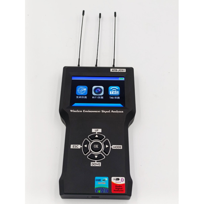 Signal Analyzer ATB-JC01 визначає джерела Wi-Fi, Bluetooth і TAG-сигналів, аналізує їх потужність, частоту і MAC-адреси.