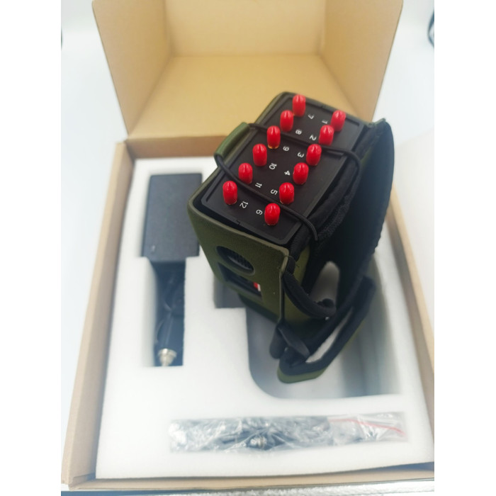 JYT-1260B – Портативний багатоканальний глушник мобільного зв’язку 2G, 3G, 4G, 5G, Wi-Fi, GPS, LoJack 12 ВТ (12 антен)