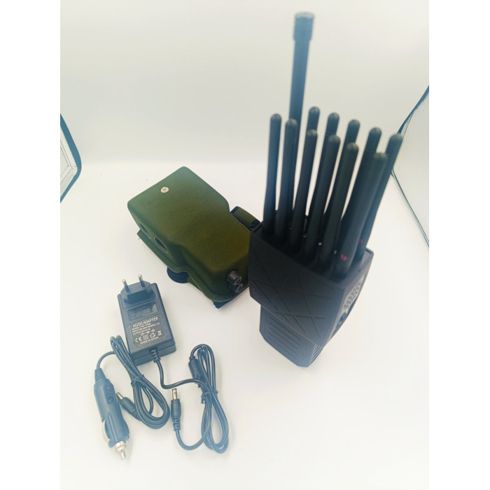 JYT-1260B – Портативний багатоканальний глушник мобільного зв’язку 2G, 3G, 4G, 5G, Wi-Fi, GPS, LoJack 12 ВТ (12 антен)
