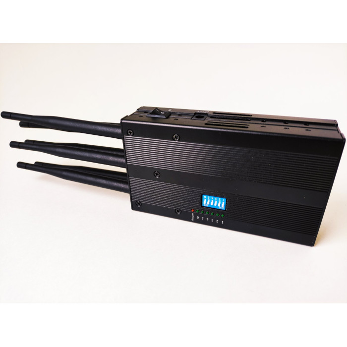 Переносна глушилка стільникового зв'язку 6 антен GSM, GPS ГЛОНАСС, WIFI Bluetooth